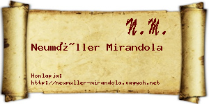 Neumüller Mirandola névjegykártya